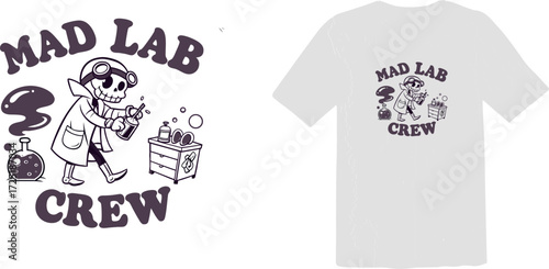 Mad Lab Crew Skeleton Scientist Graphic