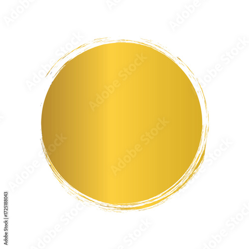 Luxury golden circle with brush strokes ,Abstract Gold Frames and Patterns