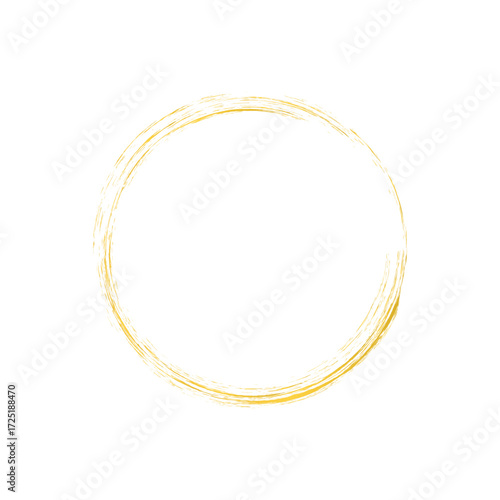 Gold round frame. Geometric line circle design elements. Vector illustration.