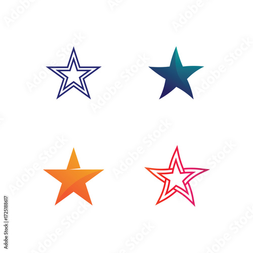 Elegant vector star logo design with modern creative icon for microstock collections