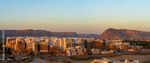 Old Walled City of Shibam, known for its mudbrick-made high-rise buildings, a world heritage site in Yemen