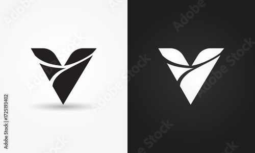 Minimalist V Initial Logo branding Design template