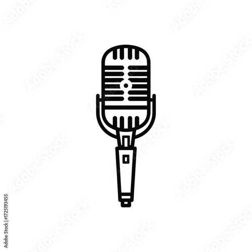 Classic retro microphone icon for a podcast or radio show