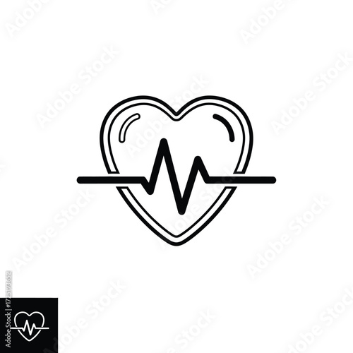 Heart Health Icon Symbol of Wellness and Care