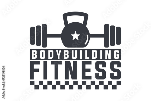 Bodybuilding Gym Fitness Logo Design Illustration