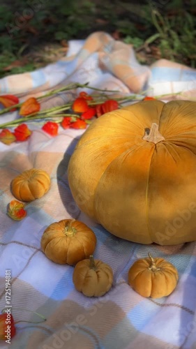  Decorative orange pumpkin, holiday decor