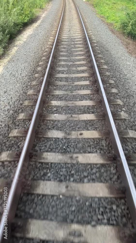 railroad tracks in the countryside vertical