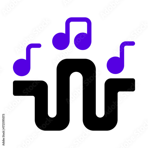 music wave icon two tone color