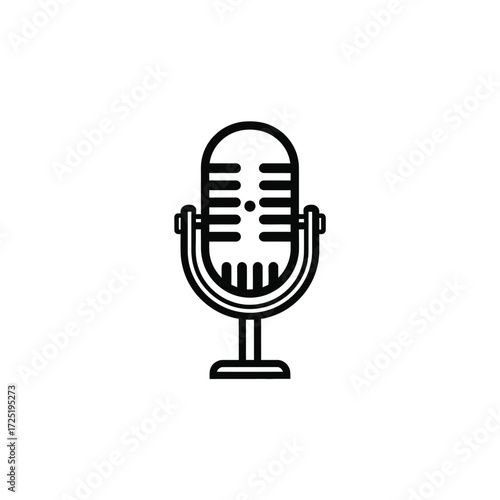 Classic microphone icon for audio recording and broadcast