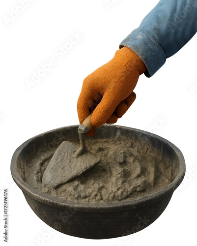 worker hand mixing cement.png, worker hand mixing cement