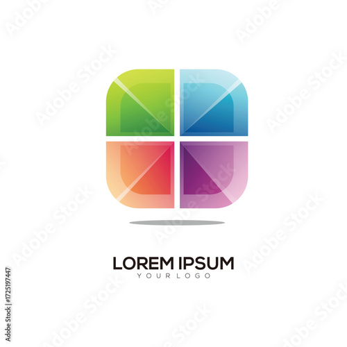 Box colorful logo illustration