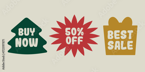 Festive Sale Vector Illustration with Discount Tags. Ideal for promoting holiday discounts and shopping events.