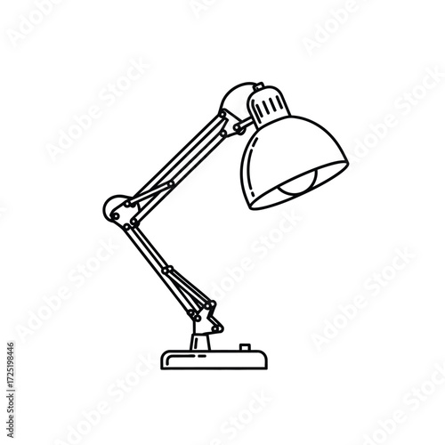 Articulating desk lamp with adjustable arm, workspace lighting
