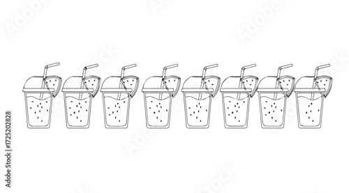 Vector art of smoothie cups pattern
