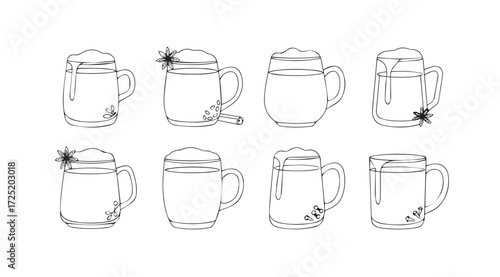Vector art of beer mugs pattern