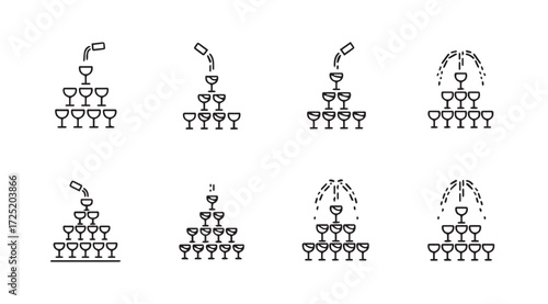 Vector art of champagne tower isolated