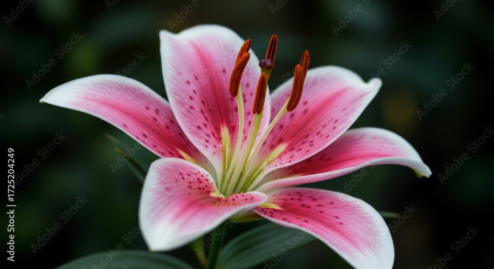 Fototapeta premium Pink lily flower close up