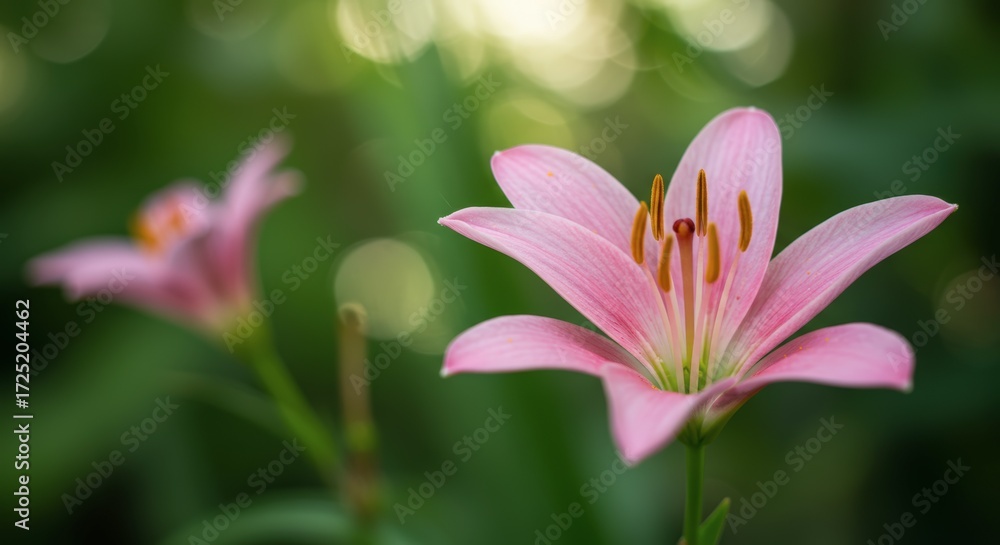 Fototapeta premium Pink lily flower close up