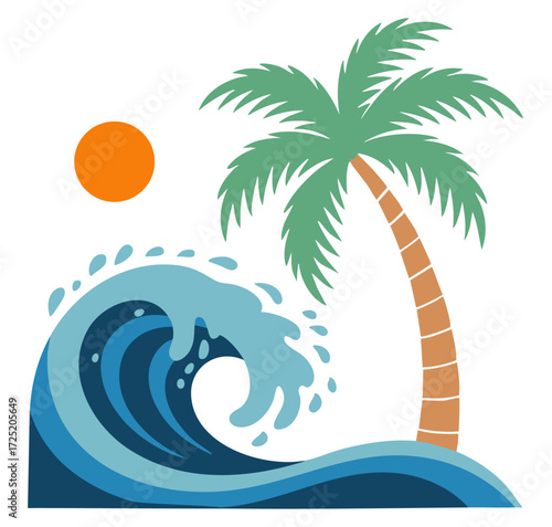 illustration of a tropical scene