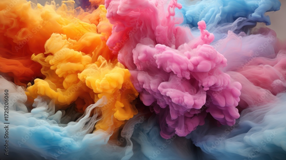 Fototapeta premium Colorful Abstract Smoke Cloud Art Creation