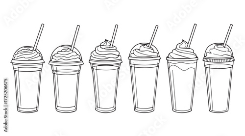 Vector art of frappe cup collection
