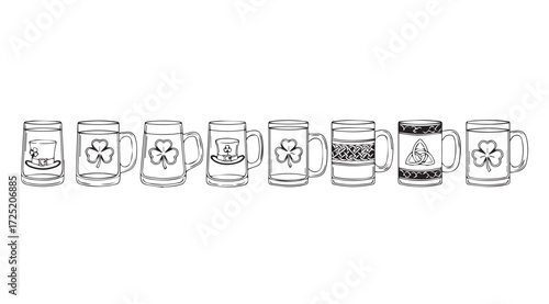 Vector art of beer mug collection