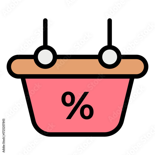 Discount Basket vector icon stock illustration