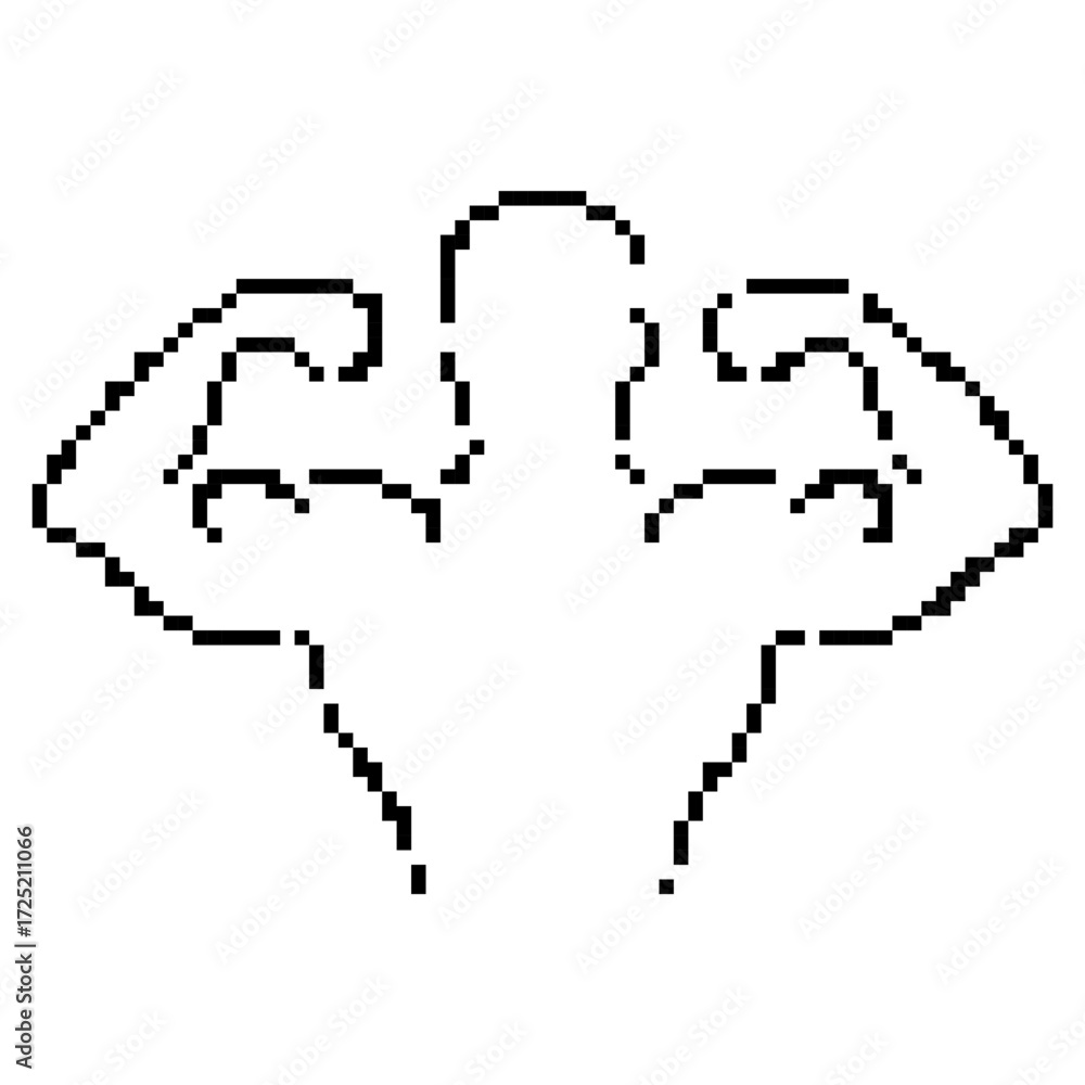 Fototapeta premium biceps pixel icon, 8-bit. Isolated vector illustration.
