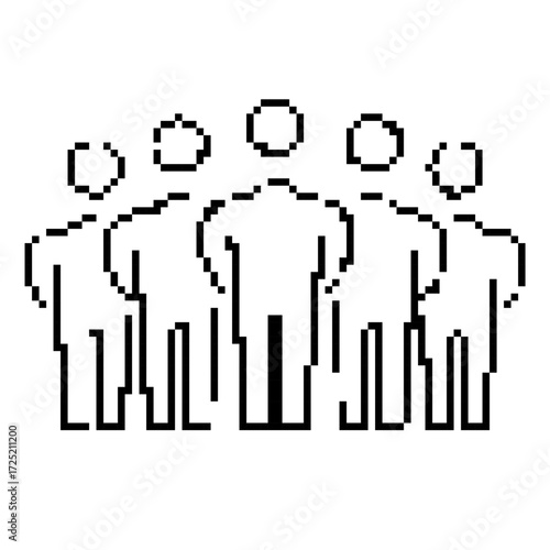 board of directors pixel icon, 8-bit. Isolated vector illustration.
