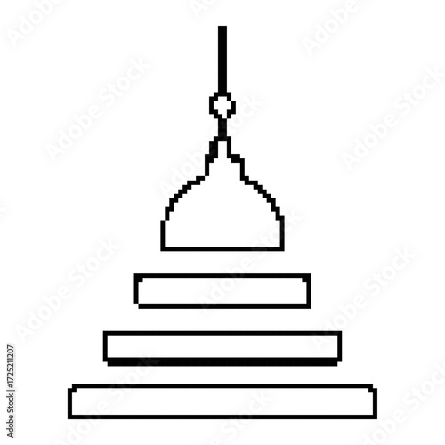 meditation pixel icon, 8-bit. Isolated vector illustration.