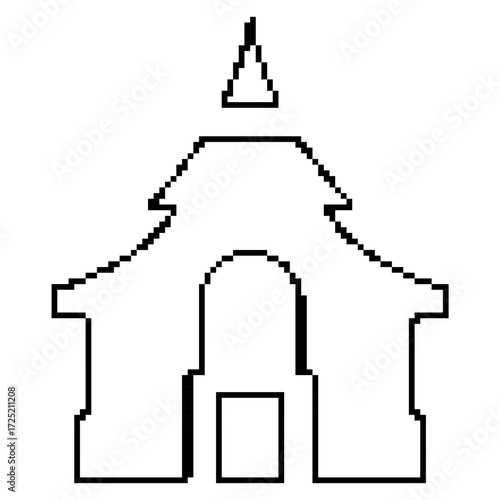 meditation pixel icon, 8-bit. Isolated vector illustration.
