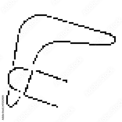 boomerang pixel icon, 8-bit. Isolated vector illustration.