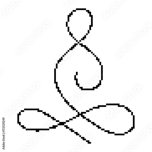 meditation pixel icon, 8-bit. Isolated vector illustration.