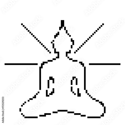 meditation pixel icon, 8-bit. Isolated vector illustration.