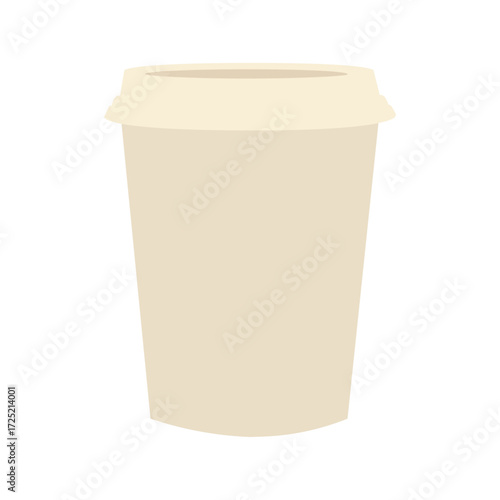 Minimalistic paper cup mockup on white background, ideal for branding, coffee or beverage-related designs