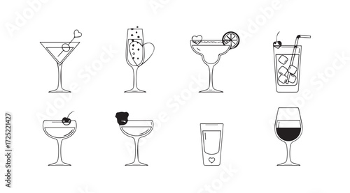Vector art of cocktails