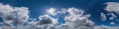 Fotografie Seamless hdri panorama 360 degrees angle view blue sky with beautiful fluffy cum