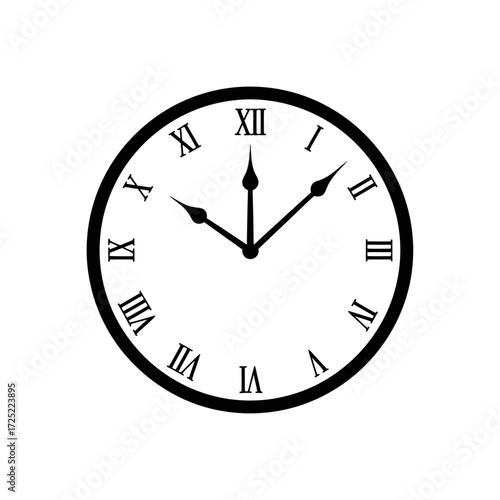 Elegant classic clock face with Roman numerals and sharp hands ticking towards an important deadline or moment