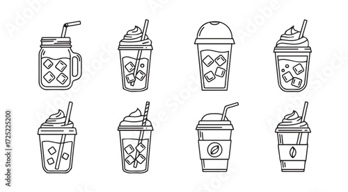 Vector art of iced coffee collection
