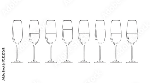 Vector art of champagne glasses isolated