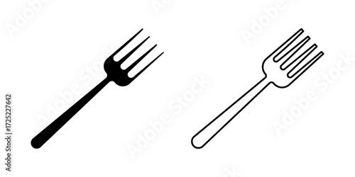 fork icon set on white background