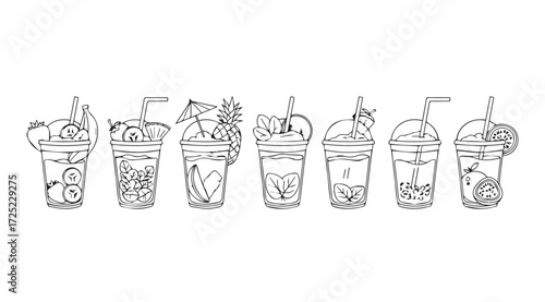 Vector art of fruit smoothie isolated