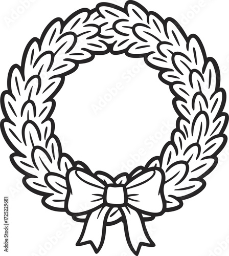 Laurel wreath icon. Emblem made of laurel branches. Laurel leaves symbol of high quality olive plants. Sign isolated on white background. Vector illustration