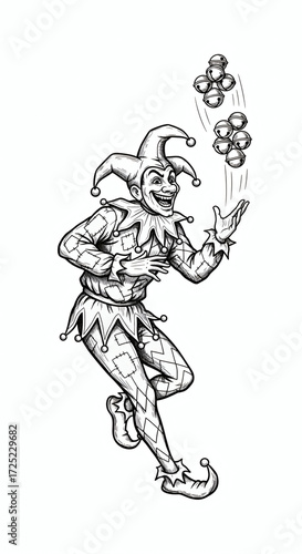 Wallpaper Mural Laughing Medieval Court Jester Juggling Bells Hand-drawn Sketch

 Torontodigital.ca