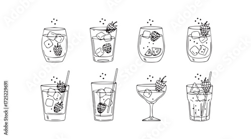 Vector art of cocktails