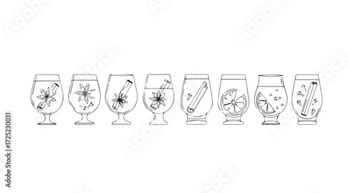 Vector art of mulled wine glasses