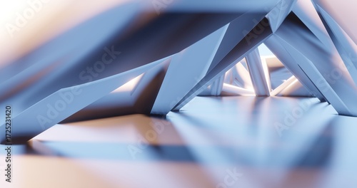 Architecture background geometric arched interior 3d render