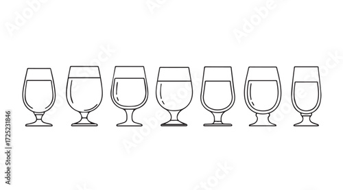 Vector art of beer glasses isolated