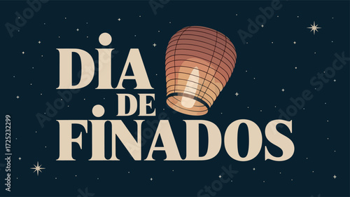 Día de Finados Celebration with Lantern and Night Sky Symbolizing Remembrance
