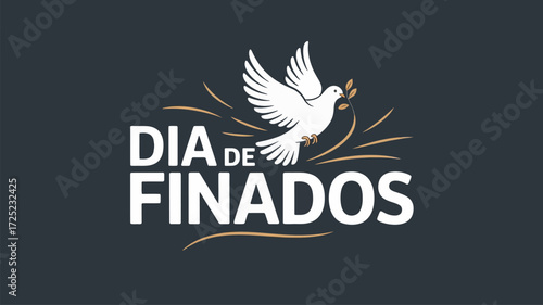 Dia de Finados Dove Peace Symbol Memorial Illustration